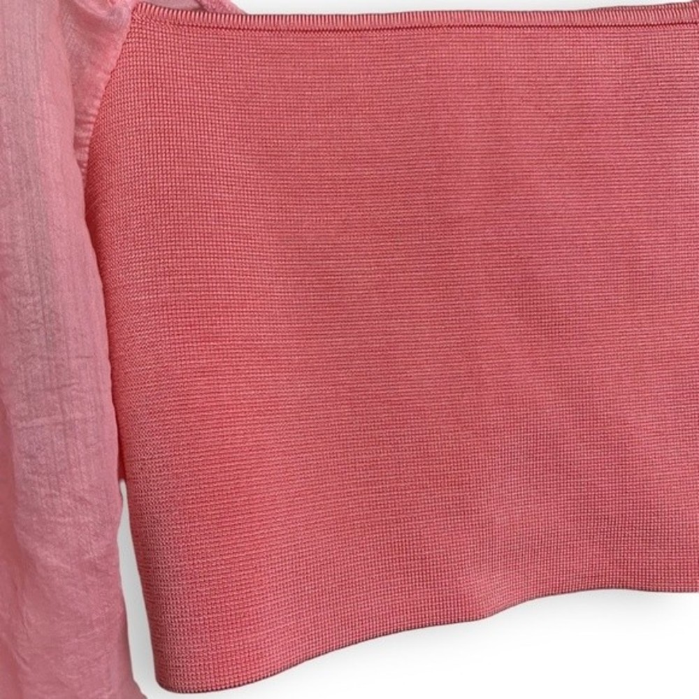 Zara Puff Sleeve Crop Top Pink Sheer Organza SOLD - Picture 8 of 16